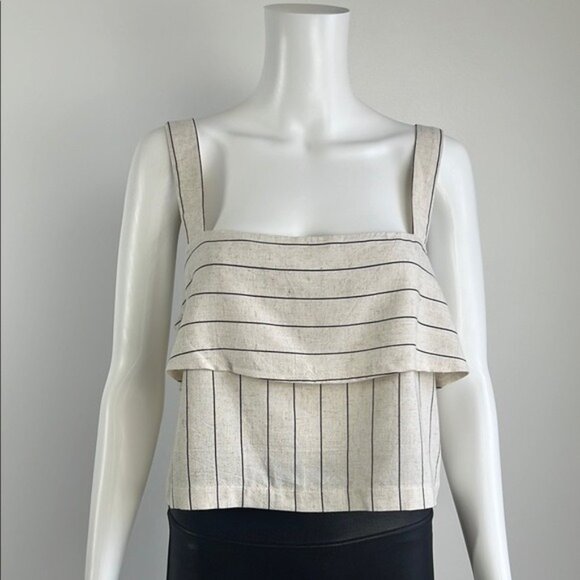 Avec Les Filles Shell Top with Black Stripes - S - Picture 1 of 5